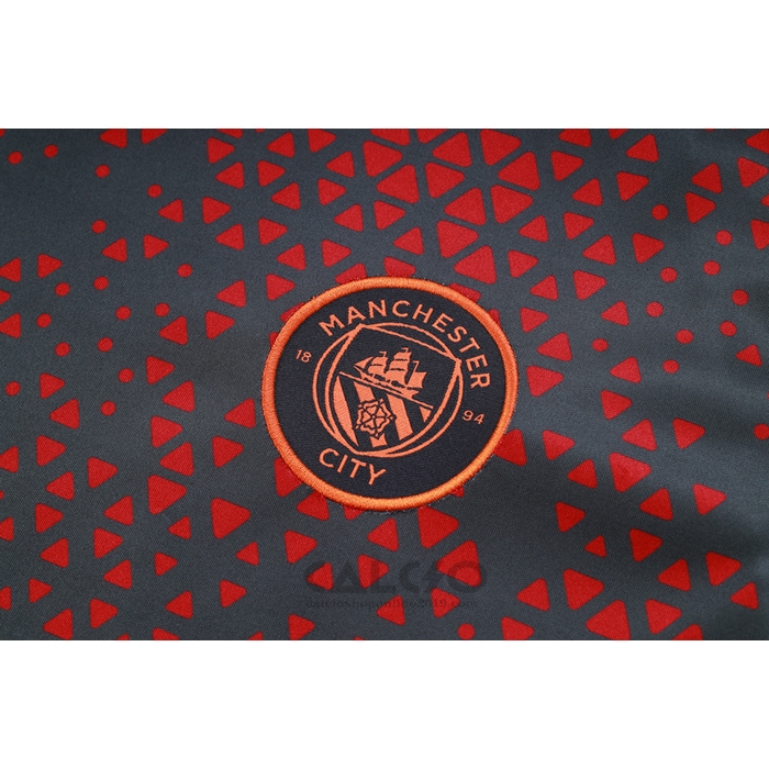 Tuta da Track Manchester City Manica Corta 2023-2024 Rosso - Pantaloncini